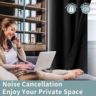 BGment Black Blackout Curtains 95 Inches Long 2 Panels Set for Living Room, Thermal Insulated 100% Light Blocking Curtains & Drapes, Grommet Soundproof Curtains for Bedroom Window, Each 52 Wide - Image 6