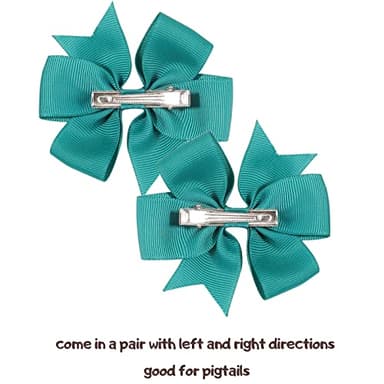 Choicbaby 60pcs 3 Inches Boutique Grosgrain Ribbon Pinwheel Hair Bows for Baby Girls, Toddler Bows Hair Clip Birthday Gifts In Pair - Image 3