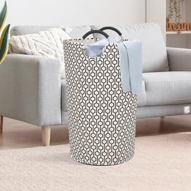 STORAGE MANIAC 2 Pack 115L Extra Large Laundry Basket Freestanding Laundry Hamper, Collapsible Laundrys Baskets Waterproof Laundry Bag with Padded Handles, Folding Tall Clothes Hamper, Hexagon - Image 9