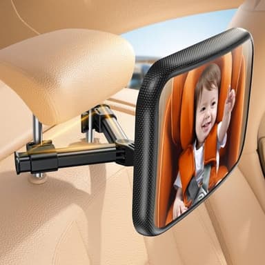 Lamicall Baby Car Mirror for Backseat - [2025 Safest Triangle Hook Clip] Acrylic Car Seat Mirror for Rear Facing, 360° Rotation & Wide Clear View, 3S Quick Install, Newborn Baby Essentials Accessories - Image 1