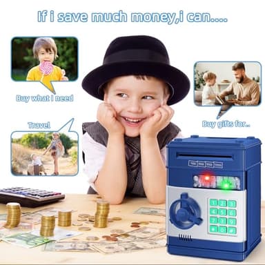 Saidrip Piggy Bank for Kids, Money Bank Toys for Ages 6 7 8 10 11 12 13, Electronic Cash Coin Money Saving Box， Birthday for 8 9 10 Year Old Boys Girls - Image 3
