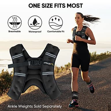 APEXUP 10lbs Weighted Vest Men Women, Weight Vest for Women Workout Equipment for Strength Training Running (Black) - Image 5