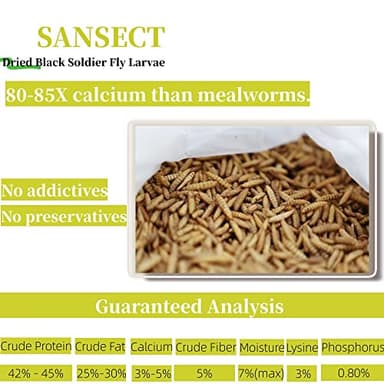 SANSECT 5LB Dried Black Soldier Fly Larvae, 100% Natural Non-GMO Chicken Feed, More Calcium Than Dried Mealworms, High Protein Chickens Treats for Laying Hen, Wild Birds, Ducks - Image 2