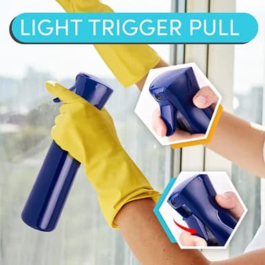 Hula Home Continuous Spray Bottle for Hair (10.1oz/300ml) Empty Ultra Fine Plastic Water Mist Sprayer – For Hairstyling, Cleaning, Salons, Plants, Essential Oil Scents & More - Blue - Image 3