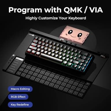 HITIME x XVX M67 60% Keyboard USB Wired Gaming Keyboard with Phantom Keycaps, QMK/VIA Support, Hot-Swappable, RGB Backlit, Gasket Structure, Creamy Pre-lubed ICE Switches, Black - Image 3