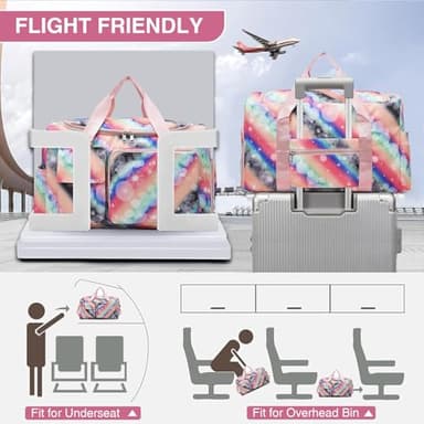 Small Gym Bag for Women, Travel Duffle Bag Carry On Weekender Bag with Shoe Compartment - Image 6