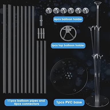 Voircoloria 4 Sets Balloon Stand Kits, Balloon Sticks Holder with Base for Table Graduation Birthday Baby Shower Gender Reveal Party Decorations - Image 4