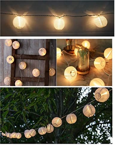 HUAZHQING 10CT Nylon Mini Lantern Incandescent Bulbs String Lights Plug in Indoor or Outdoor Use Decoration for Summer Holiday Christmas Patio Kitch Bedroom - Image 9