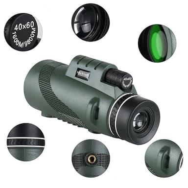 Monocular Telescope with Phone Mount, 80x100 High Power, Green Style (40 * 60) - Image 4