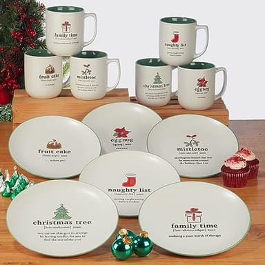 Certified International Christmas Fun Green Sayings 16 oz. Mugs, Set of 6 Assorted Designs - Image 9