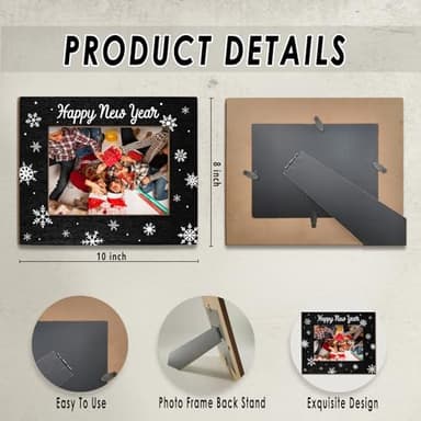 BCUANGD New Year Picture Frames - Family Christams Photo Frame, Happy New Year Decorations, Christmas Birthday New Year Gifts for Women Men Friends Coworker 5x7 Picture Frame - Image 7