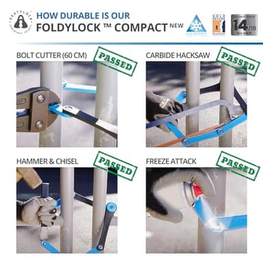 Seatylock FoldyLock Compact Folding Bike Lock - Award Winning Patented Lightweight High Security Bicycle Lock - Heavy Duty Anti Theft Smart Secure Guard with Keys & Case for Bikes or Scooters - Image 4