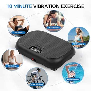 Taevno Vibration Plate Exercise Machine Weight Loss, Full Body Shaker Workout Vibration Plates Lymphatic Drainage, Stand Shake Vibrating Plate for Women Men 450 Lbs Capacity Fitness Platform Black - Image 2