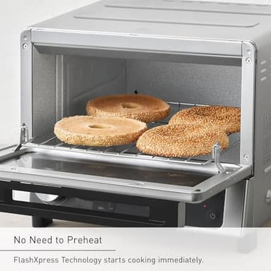 Panasonic FlashXpress Toaster Oven Countertop, 4-Slice Compact Size w/Double Infrared Heating, PFAS-free, 6 Auto Cook Options & Precise Temperature Control, 1300W - NB-G200P (Stainless Steel) - Image 5