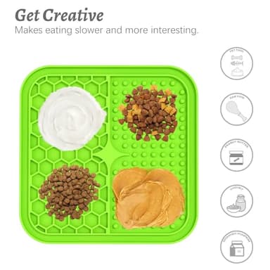 MateeyLife 2PCS Small Lick Mat for Dogs and Cats, Licking Mats for Dog Anxiety Relief, Cat Peanut Butter Lick Pad for Boredom Reducer, Dog Treat Mat Perfect for Bathing Grooming Blue&Green - Image 3