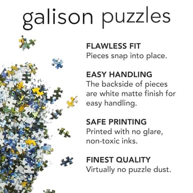 Galison Winter Lights Foil Puzzle 500 Pieces – Holiday Jigsaw Puzzle Featuring Festive City Scene by Joy Laforme – Thick, Sturdy Pieces Challenging Family Activity Great Gift Idea - Image 7