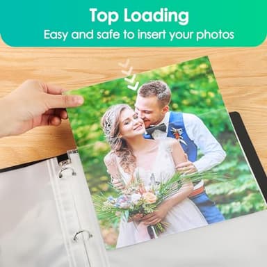 MaxGear 30 Pack 8 x 10 Photo Sleeves for 3 Ring Binder, Heavy-Duty Archival Photo Page Protectors Holds 60 Pictures, Clear Picture Album Refill Pages - Image 5