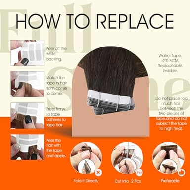Full Shine Invisible Tape In Human Hair Remy Tape on Hair Extensions 22 Inch Balayage Color 2 Darkest Brown Fading to 8 Ash Brown and 2 Seamless Pu Tape Hair 50 Gram Skin Weft Hair Extensions 20Pcs - Image 5