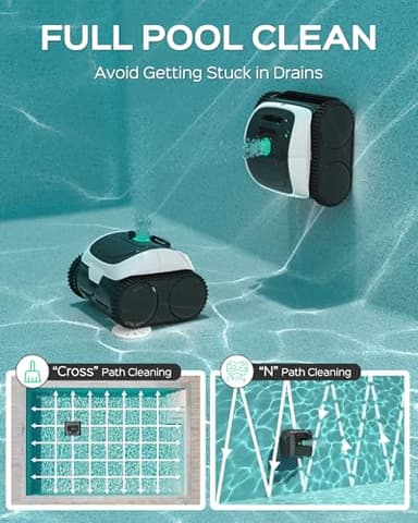 WYBOT C1 Robotic Pool Vacuum for Inground Pools, 150min Runtime Cordless Pool Cleaner up to 1,614Sq.ft, Wall & Waterline Cleaning, 4-in-1 Smart Navigation, App Support - Image 2