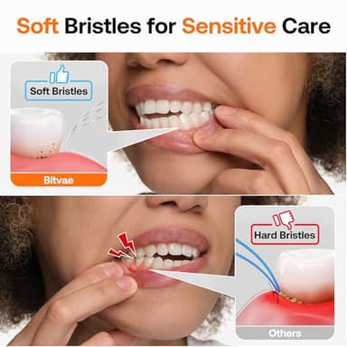 Bitvae ADA Accepted Electric Toothbrush, Travel Toothbrush Rechargeable for Adults and Kids, 60-Day Battery, 5 Modes, 8 Heads, Portable Travel Case & Holder, Shadow Black - Image 7