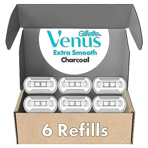 Gillette Venus Extra Smooth Charcoal Women's Razor Blade Refills, 6 Count - Image 1