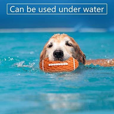 Dog Toys Ball Pet Squeaky Toys Rubber Floating Football, Interactive and Trainning Durable Chew Toys for Fetching Games for Agressive Chewer(Orange) - Image 7