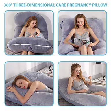 BATTOP Pregnancy Pillow for Sleeping,Full Body Maternity Pillow with Removable Washable Cover,Support for Back,HIPS,Legs,Belly for Pregnant Women - Image 2
