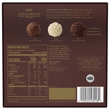 Lindt Gourmet Truffles Chocolate Candy Truffles Gift Box, Assorted Chocolate Truffles, 2.8 oz. - Image 3