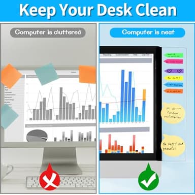 Monitor Memo Board, 4PCS Transparent Computer Monitor Side Panel Creative Desktop Memo Board, Acrylic Desktop Computer Sticky Note Holder for Home Office - Image 6