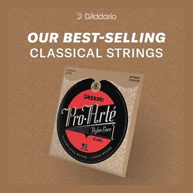 D'Addario Pro Arté Nylon Classical Guitar Strings, EJ45, Normal Tension, 6-String Set, Pack of 1 - Image 3