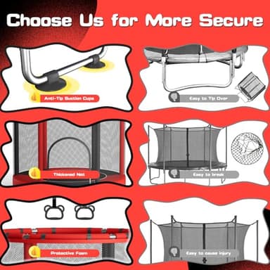 ZCMHAXJ 55" Trampoline for Kids with Enclosure, 440lbs Capacity Indoor & Outdoor Toddler Trampoline with Adjustable Gymnastics Bar & Toys, Gifts for Boys & Girls - Image 6