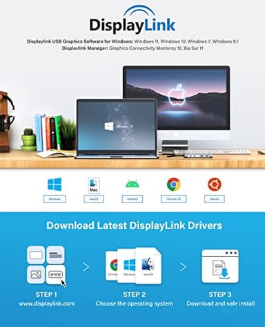 UtechSmart USB Docking Station, 11 IN 1 USB C Dock Triple Display, USB 3.0 Laptop Docking Station with Dual HDMI, VGA, PD, Ethernet, SD/TF, USB 3.0, Mic/Audio, Compatible for MacBook M1 Dell HP Lenovo - Image 6