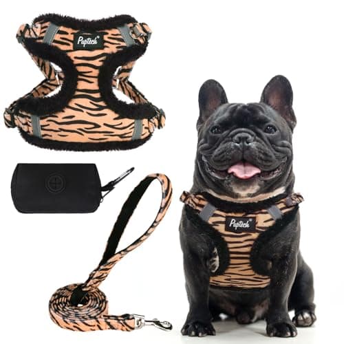 PUPTECK Dog Harness and Leash Set Medium Sized, Step in No Pull Adjustable Puppy Cat Harness Reflective Pet Vest - Image 1