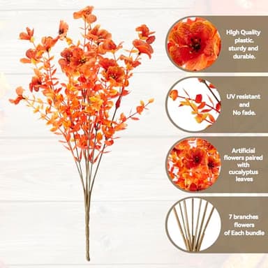 HAORESULT Fall Artificial Flowers for Outdoors 16 Bundles of Daisy Flowers to Add a Touch of Classy to Your Front Door, Porch, Patio, Courtyards, and Balcony - Image 4