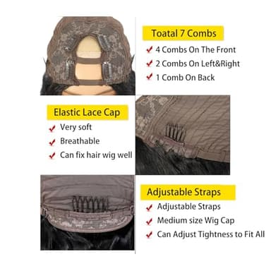 U Part Human Hair Wig Body Wave 18 Inch Brazilian Virgin Hair Glueless Wigs 100% Real Human Hair 180% density U Part Wig for Black Women U Part Wig Human Hair Upart Half Wig Natural Black Color - Image 3