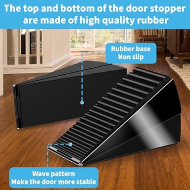 Strongest Heavy Duty Door Stopper Wedge - Spring Large Door Stoppers, Tall Door Stoppers for Bottom of Doors, Door Stop Rubber for Extra Strong Grip, 3 Inches High Metal Doorstop Suits Any Heavy Door - Image 4