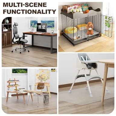 Clear Office Chair Mat, 50"x 60" No Slip Vinyl Desk Chair Mat for Hard Floors, 2mm Thick Heavy-Duty Computer Floor Mat, Waterproof Rolling Chair Floor Protector for Home Office - Image 6
