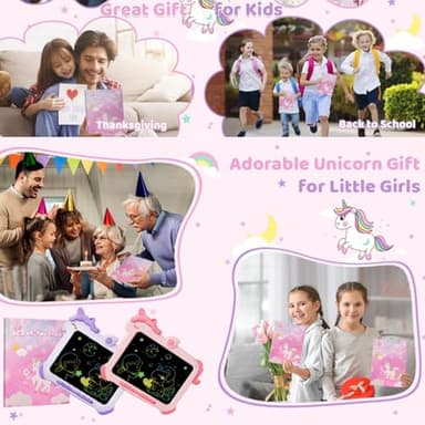 Kikapabi LCD Writing Tablet for Kids, Unicorn Toys Gifts for 3 4 5 6 7 Year Old Girls, Colorful Drawing Doodle Board, Toddler Educational Travel Toys Christmas Birthday Purple - Image 9