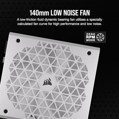 CORSAIR RM850x Shift Fully Modular ATX Power Supply - 80 Plus Gold - ATX 3.1 - PCIe 5.1 - Zero RPM - Modular Side Interface - White (Renewed) - Image 6