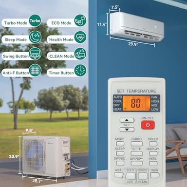 YITAHOME 21 SEER2 12000 BTU Mini Split Air Conditioner Heat Pump System, Wifi Enabled 208-230V Inverter Ductless AC Cool Up to 750 Sq. Ft, Compatible with Alexa, Complete Installation Kit, White - Image 9