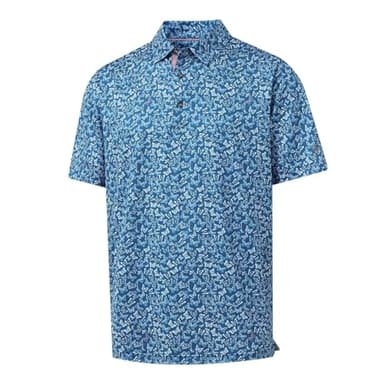 M MAELREG Polo Shirts for Men Quick Dry Fit Short Sleeve Performance Moisture Wicking Print Men’s Golf Shirts - Image 1