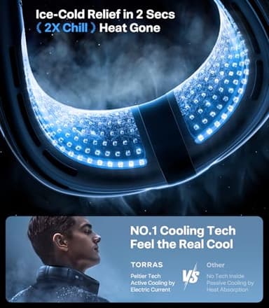 TORRAS 2025 COOLiFY 2S Neck Fan, 3 Model, 3-28H Extended Battery Life, Neck Fans that Blow Cold Air, Neck Air Conditioner, Cooling Neck Fan for Work,Hiking,Travel. Gifts for Dad Husband Father, Black - Image 3