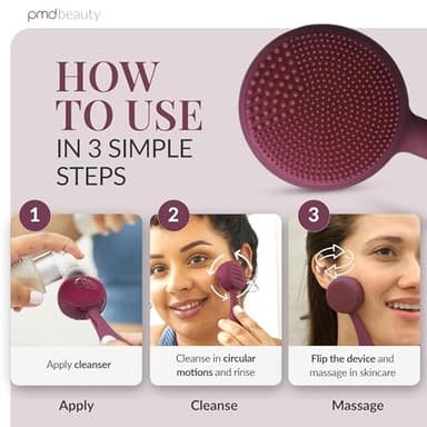 PMD Clean - Smart Facial Cleansing Device with Silicone Brush & Anti-Aging Massager - Waterproof - SonicGlow Vibration Technology - Clear Pores and Blackheads - Lift, Firm, and Tone Skin - Image 6