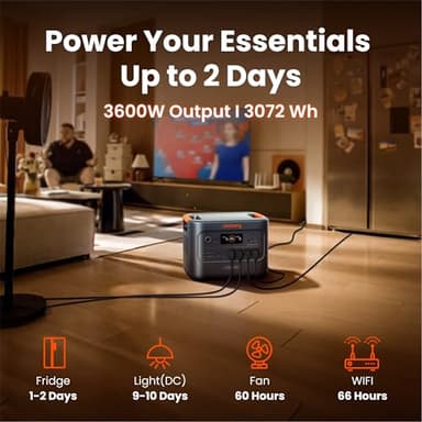 Jackery HomePower 3000 Portable Power Station, 3600W (Surge 7200W) Output, 3072Wh LFP Battery Solar Generator, Essential Home Backup for Home Use, Power Outage, RV, Emergencies (Solar Panel Optional) - Image 2