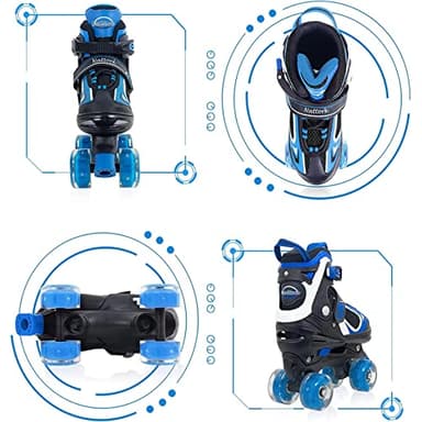 Nattork Kids Roller Skates for Boys Girls, 4 Sizes Adjustable Quad Skates with Light up Wheels,Beginner Kids Roller Skates Indoor Outdoor - Image 2
