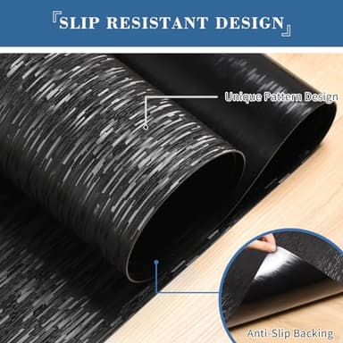 Office Chair Mat, TYDLE 50" x 65" Large Chair Mat for Hard Floor, Vinyl Chair Mat for Gaming Chairs, Slip Resistant Floor Protector Rolling Computer Desk Mat for Hardwood Floor, Black - Image 4