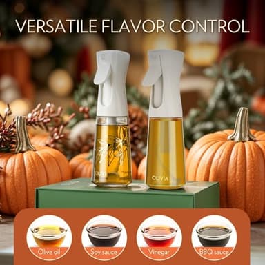 FLAIROSOL OLIVIA Oil Sprayer for Cooking, 2 Pack 200ML Glass Olive Oil Sprayer, Continuous Cooking Spray Dispenser with Portion Control for Kitchen Air Fryer, Salad, BBQ, White - Image 8