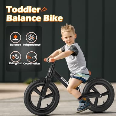Ridego 14 Inch Balance Bike for Kids 2-6 Year Old,Lightweight Kids Bike with Adjustable Seat, Push Bicycle with Air Rubber Tires，Ride-on Toys Birthday Gift - Image 3