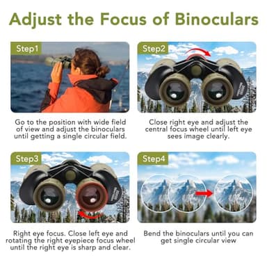 20x50 Binoculars for Adults High Powered, Military Compact HD Waterproof Binoculars with Low Light Vision for Bird Watching Travel Hunting Football Games Stargazing with Carrying Case and Strap(Mud) - Image 5