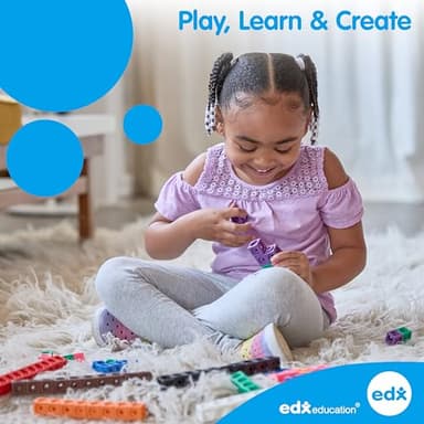 edxeducation Linking Cubes | Set of 100 | Counting Cubes | Color Sorting Toys | Math Manipulatives for Preschoolers, Pre K - Image 10